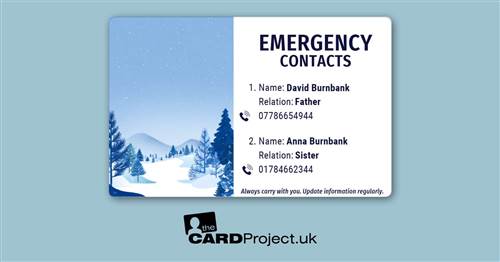 Winter Forest ICE Photo ID Card (REAR)